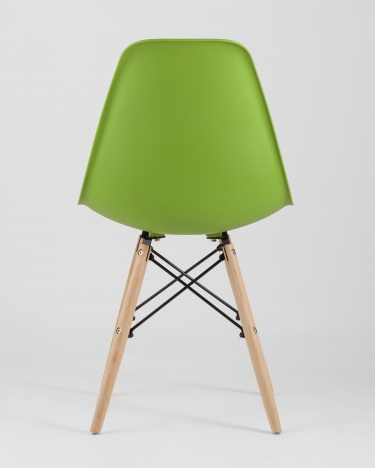 Стул Stool group Eames, зеленый, деревянные ножки