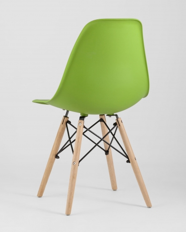Стул Stool group Eames, зеленый, деревянные ножки