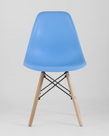 Стул Stool group Eames, голубой, деревянные ножки
