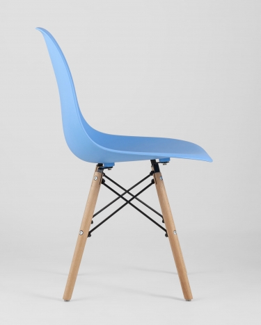 Стул Stool group Eames, голубой, деревянные ножки