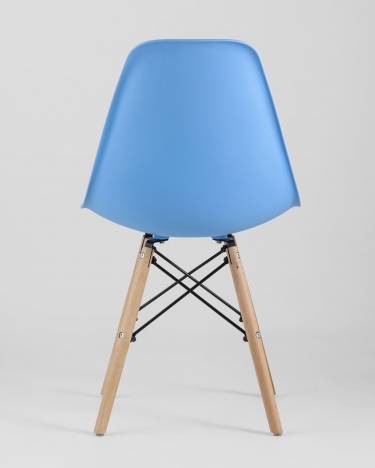 Стул Stool group Eames, голубой, деревянные ножки