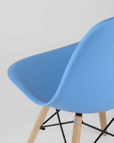 Стул Stool group Eames, голубой, деревянные ножки