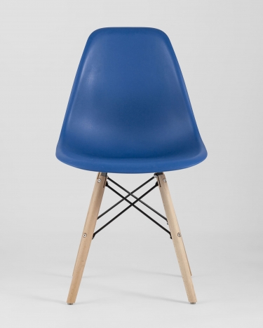 Стул Stool group Eames, синий, деревянные ножки