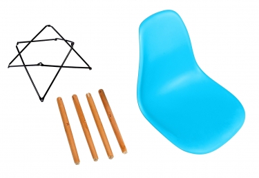 Стул Stool group EAMES, серо-зеленый, деревянные ножки