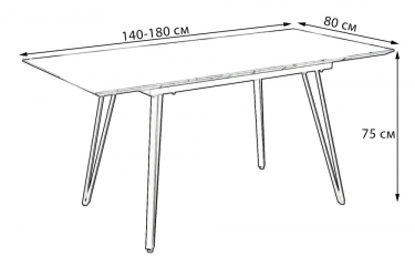 Стол раскладной Диего 140-180 white Дуб