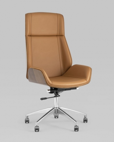 Кресло руководителя Stool group TopChairs Crown SN, коричневый
