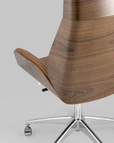Кресло руководителя Stool group TopChairs Crown SN, коричневый