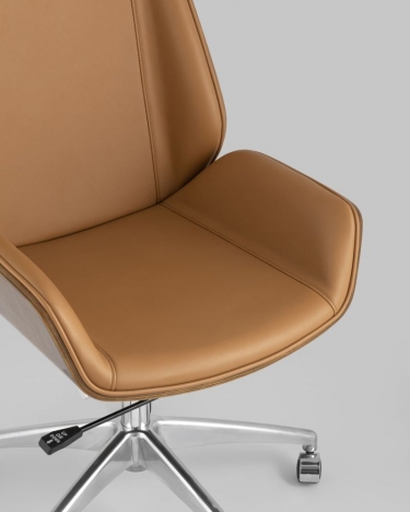 Кресло руководителя Stool group TopChairs Crown SN, коричневый