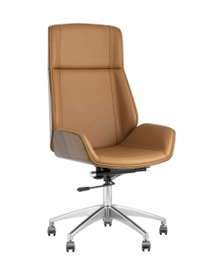 Кресло руководителя Stool group TopChairs Crown SN, коричневый