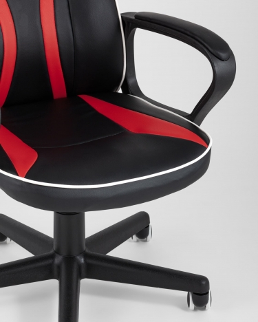 Игровое кресло TopChairs Racer Lighti Черное с красным