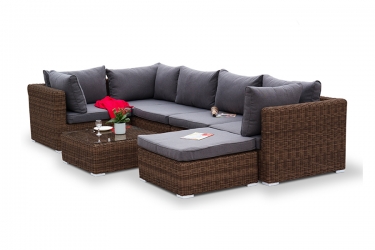 Плетенная оттоманка с подушкой Лунго YH-S4019W-1 brown