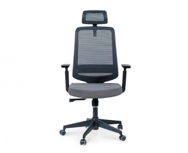 Кресло офисное Лондон Офис JZR1008H-BL008-DWB104 black plastic Серый