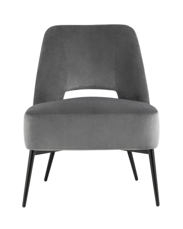Кресло лаунж Stool group Бостон велюр темно-серый