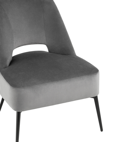Кресло лаунж Stool group Бостон велюр темно-серый