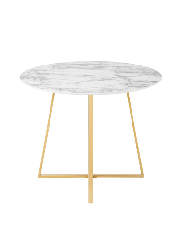 Стол обеденный Stool group Дакота, D100, Белый мрамор, ножки золото