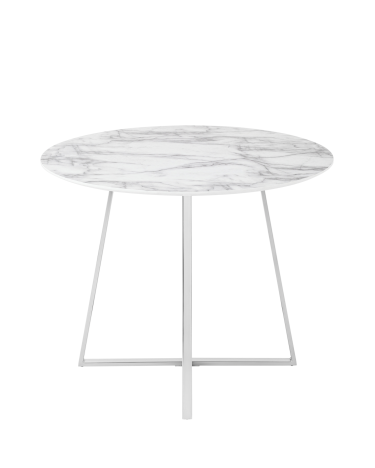 Стол обеденный Stool group Дакота D100, белый мрамор, ножки хром
