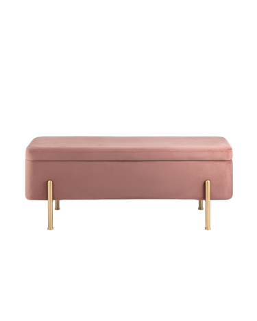 Банкетка Stool group Болейн с ящиком, велюр розовый