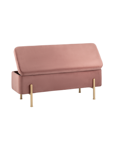 Банкетка Stool group Болейн с ящиком, велюр розовый