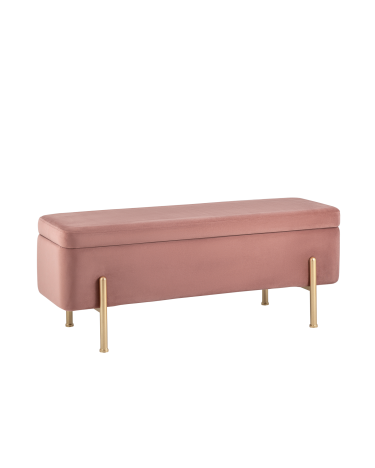 Банкетка Stool group Болейн с ящиком, велюр розовый