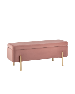 Банкетка Stool group Болейн с ящиком, велюр розовый