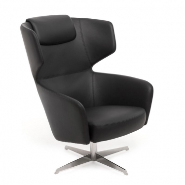 Кресло Recliner с пуфом комплект VENTO 4 Черное