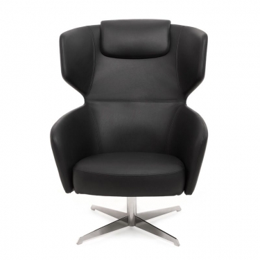 Кресло Recliner с пуфом комплект VENTO 4 Черное