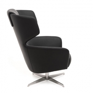 Кресло Recliner с пуфом комплект VENTO 4 Черное