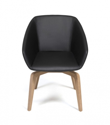 Кресло для посетителя ALMA WOOD L3 oak Dakota black