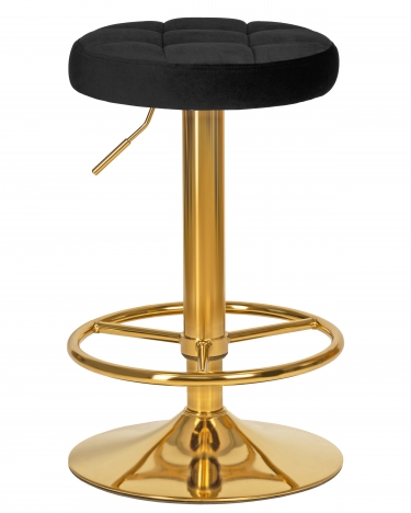 Табурет барный DOBRIN BRUNO GOLD* черный велюр MJ9-101