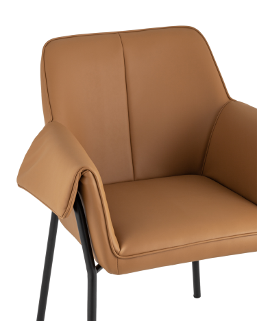 Кресло Stool group Бесс,  экокожа коричневая