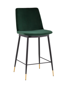 Стул полубарный Stool group Мелисса, велюр зеленый