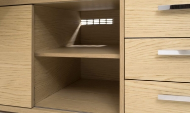 Стол на опорной тумбе L229 EXE 101 106 OAK 09 Дуб светлый Черный