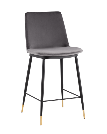 Стул полубарный Stool group Мелисса, велюр темно-серый