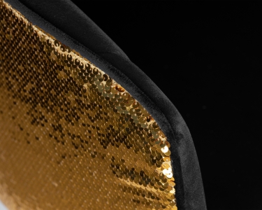 Стул барный Dobrin Darcy Gold Shiny черный велюр с золотыми пайетками