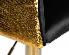 Стул барный Dobrin Darcy Gold Shiny черный велюр с золотыми пайетками