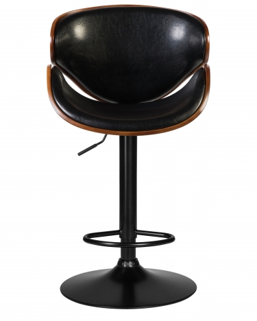 Стул барный Dobrin Karter Black* коричевый орех дерево Bww, черный PU
