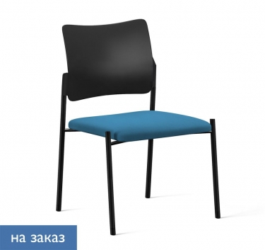 Кресло на черных опорах без подлокотников PINKO plastic 4legs black SLW 58 noArms Голубой Черный
