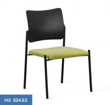 Кресло на черных опорах без подлокотников PINKO plastic 4legs black Kiton 08 noArms Зеленый Черный