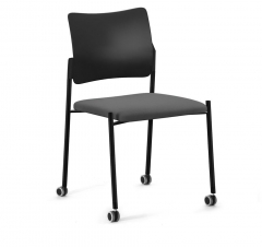 Кресло на колесах без подлокотников PINKO plastic cast black Montana 804 noArms Серый Черный