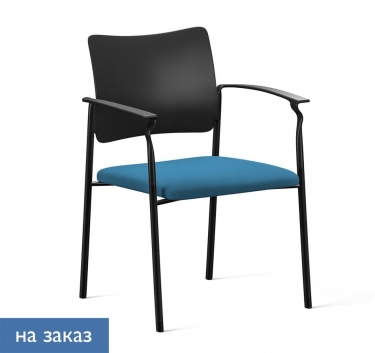 Кресло на черных опорах, с подлокотниками PINKO plastic 4legs black SLW 58 Arms Голубой Черный
