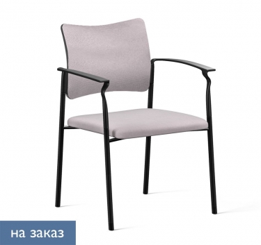 Кресло на черных опорах, обитое, с подлокотниками PINKO UPH 4legs black Jade9502 Arms Серый Черный