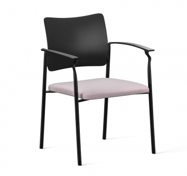 Кресло на черных опорах, обитое, с подлокотниками PINKO UPH 4legs black Jade9502 Arms Серый Черный