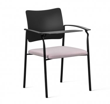Кресло на черных опорах со столиком PINKO plastic 4legs black Jade9502 Arms+WT Серый Черный