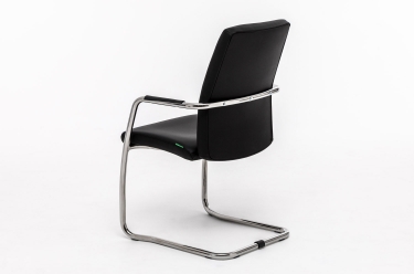 Кресло на полозьях WELL_SEAT slide Ecotex 3001 black Черный Хром