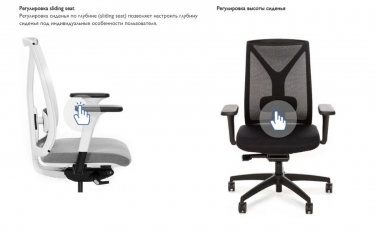 Кресло с подголовником DION W Mesh Gr 870 1DW alum SLW 58 headrest Голубой Белый Хром