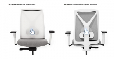 Кресло с подголовником DION W Mesh Gr 870 1DW alum SLW 58 headrest Голубой Белый Хром