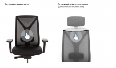Кресло с подголовником DION W Mesh W 870 1DW alum SLW 58 headrest Голубой Белый Хром
