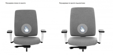 Кресло с подголовником DION W 870 1DW alum Jade9502 headrest Голубой Белый Хром