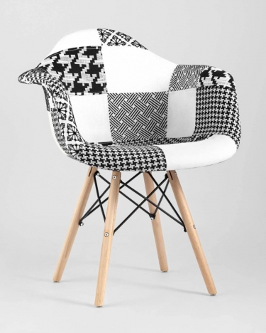 Кресло Eames в стиле пэчворк Черно-белое