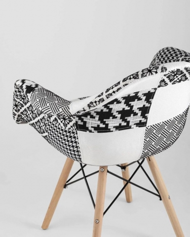Кресло Eames в стиле пэчворк Черно-белое